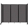 Versare The Room Divider 360 Freestanding Folding Portable Partition, 82H x 102W, Charcoal Gray Fa