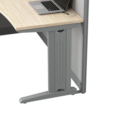Bush Business Furniture Office in an Hour 65-inch L Cubicle Desk, Natural Elm (WC36594-03K)