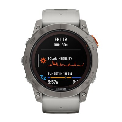Garmin fenix 7X Pro Sapphire Solar Edition Smartwatch, Fog Gray & Ember Orange, 51mm (GRM0277814)