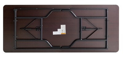Quill Brand® Folding Table, 72"L x 30"W, Walnut (27096/51255)