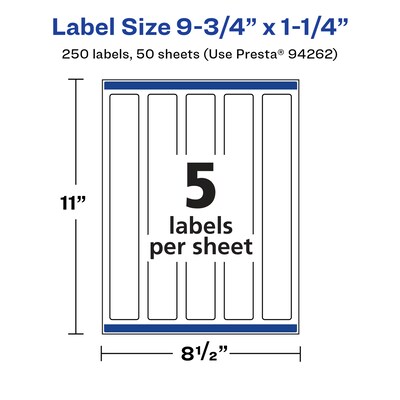 Avery Laser/Inkjet Multipurpose Labels, 1.25" x ", Glossy White, 250/Box (94262)