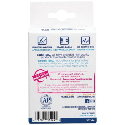 Prang Hygieia Board Chalk, White, 12/Box (31144)