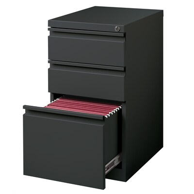 Quill Brand® 3-Drawer Vertical File Cabinet, Mobile/Pedestal, Letter, Charcoal, 19.88"D (26816D)