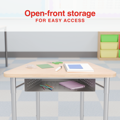 Staples 30.9"W Trapezoidal Student Desk, Gray/Brown (ST63539)