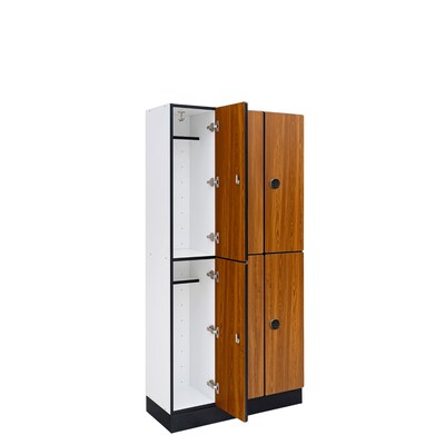 Alpine Industries 72" 2-Tier 3-Column Storage Locker, Oak (701-O-3-TPL-MK)