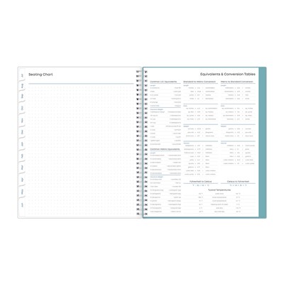 2025-2026 Blue Sky Teacher Dots 8.5" x 11" Academic Year Weekly & Monthly Planner, Plastic Cover, Multicolored (100330-A26)
