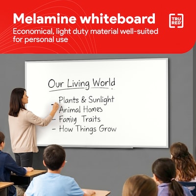 TRU RED™ Melamine Dry Erase Board, Gray Frame, 5' x 3' (TR59353)
