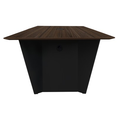 Array 120" Conference Table with Power Data Grommet, New Walnut/Black (ACT12048NWBK)