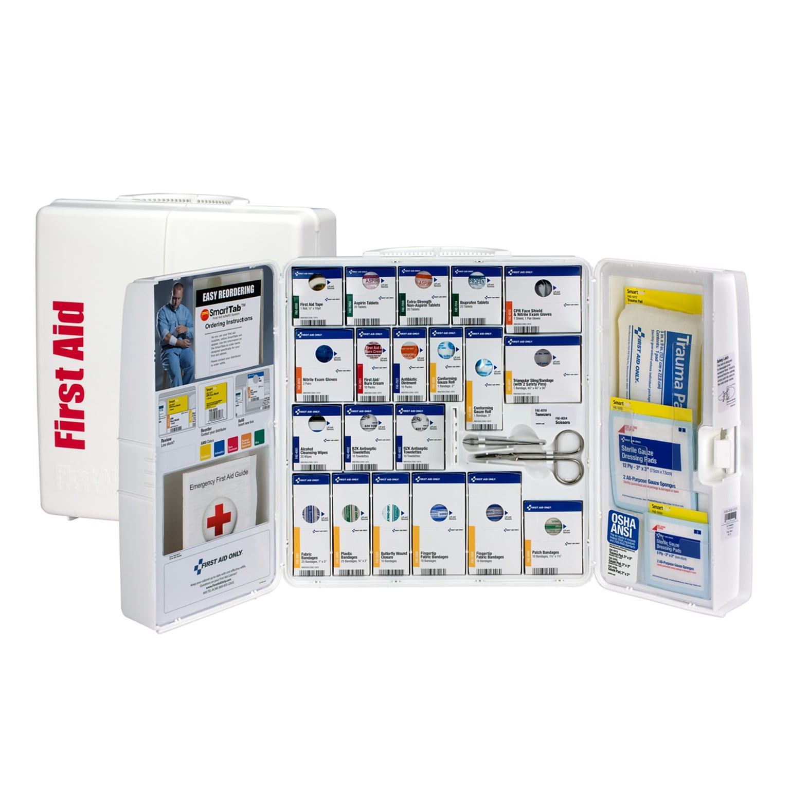 SmartCompliance Plastic First Aid Cabinet with Medication, 50 People, 245 Pieces (1000-FAE-0103)