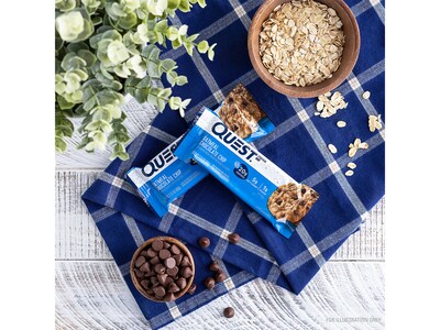 Quest Gluten Free Oatmeal Chocolate Chip Protein Bar, 2.12 oz., 12 Bars/Box (QPBOCC12)