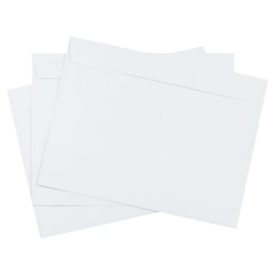 JAM Paper Open End Commercial Booklet Envelopes, Peel & Press, 9" x 12", White, 100 Pack/(13751D)