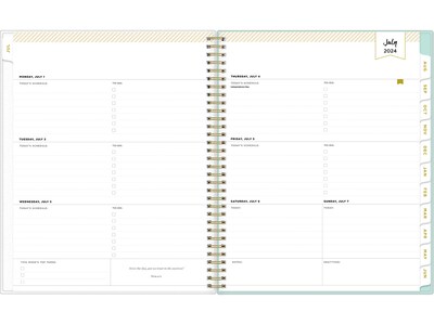 2024-2025 Blue Sky Day Designer Secret Garden Mint 8.5 x 11 Academic Weekly & Monthly Planner, Pla