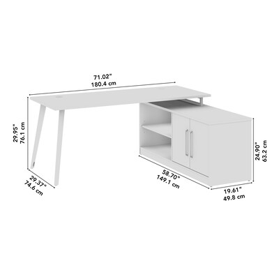 Bush Business Furniture Vista 72"W L Shaped Desk with Low Storage Cabinet, Black Walnut (VST005BW)
