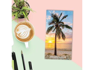 2025-2026 Willow Creek Paradise 3.5" x 6.5" Monthly Planner, Paper Cover, Multicolor (47071)
