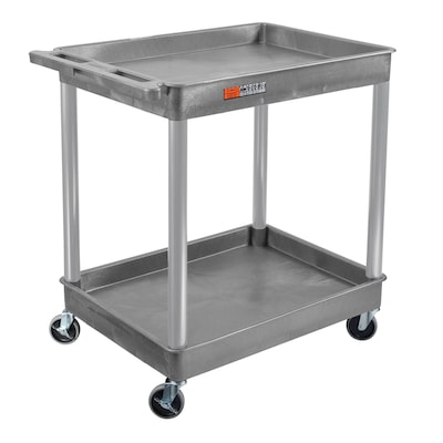 Luxor ENDURA XL 2-Shelf Utility Cart, Gray (TC11-G)