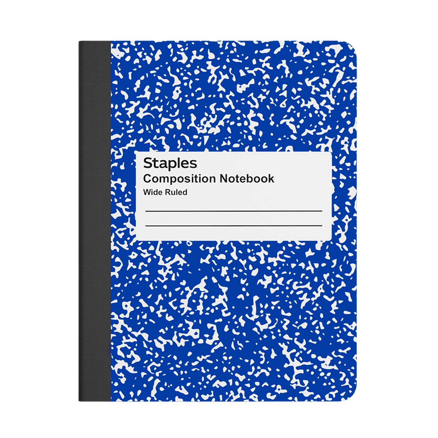STAPLES Composition Notebook, 9.75” x 7.5”, Wide Ruled, 100 Sheets, Blue