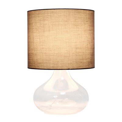 Creekwood Home Modern Glass 13.75 LED Table Lamp, Clear/Gray (CWT-1014-CG)