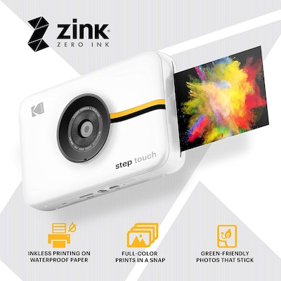 Kodak Step Touch 13MP Digital Camera & Instant Printer, 14x Optical Zoom, White (RODITC20W)