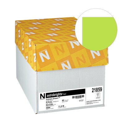 Astrobrights 8.5 x 11 Color Multipurpose Paper, 24 lbs., Vulcan Green, 500 Sheets/Ream, 10/Ream (21859/22379CT)