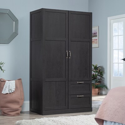 Sauder Select 71H Storage Armoire, 2 Drawers, Raven Oak (446895)