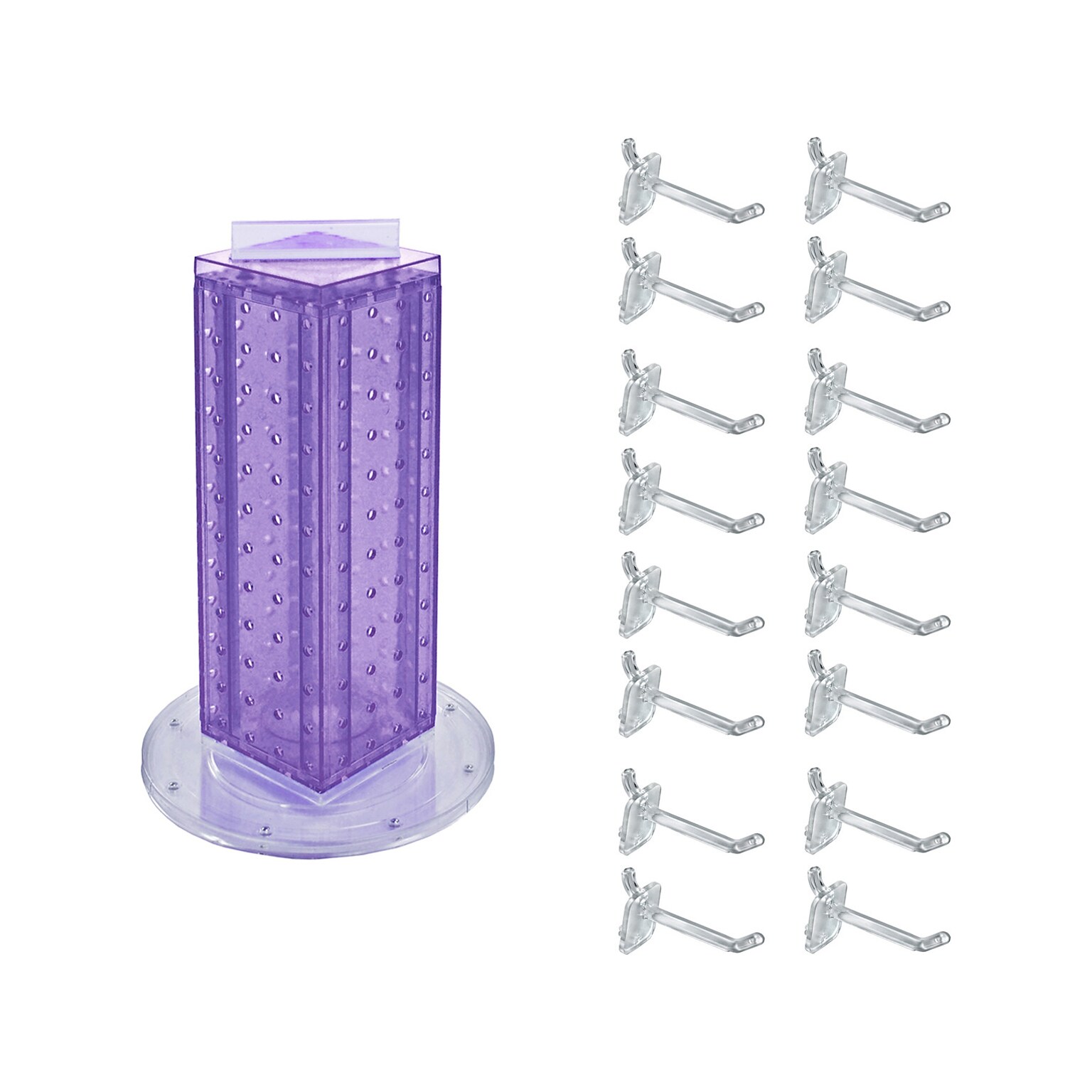 Azar 13 x 4 Pegboard 4-Sided Revolving Counter Display, Purple, Each (700220-PUR-2C16)