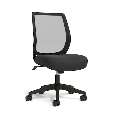 Union & Scale™ Essentials™ Armless Ergonomic Fabric Swivel Task Chair, Black (UN59378)