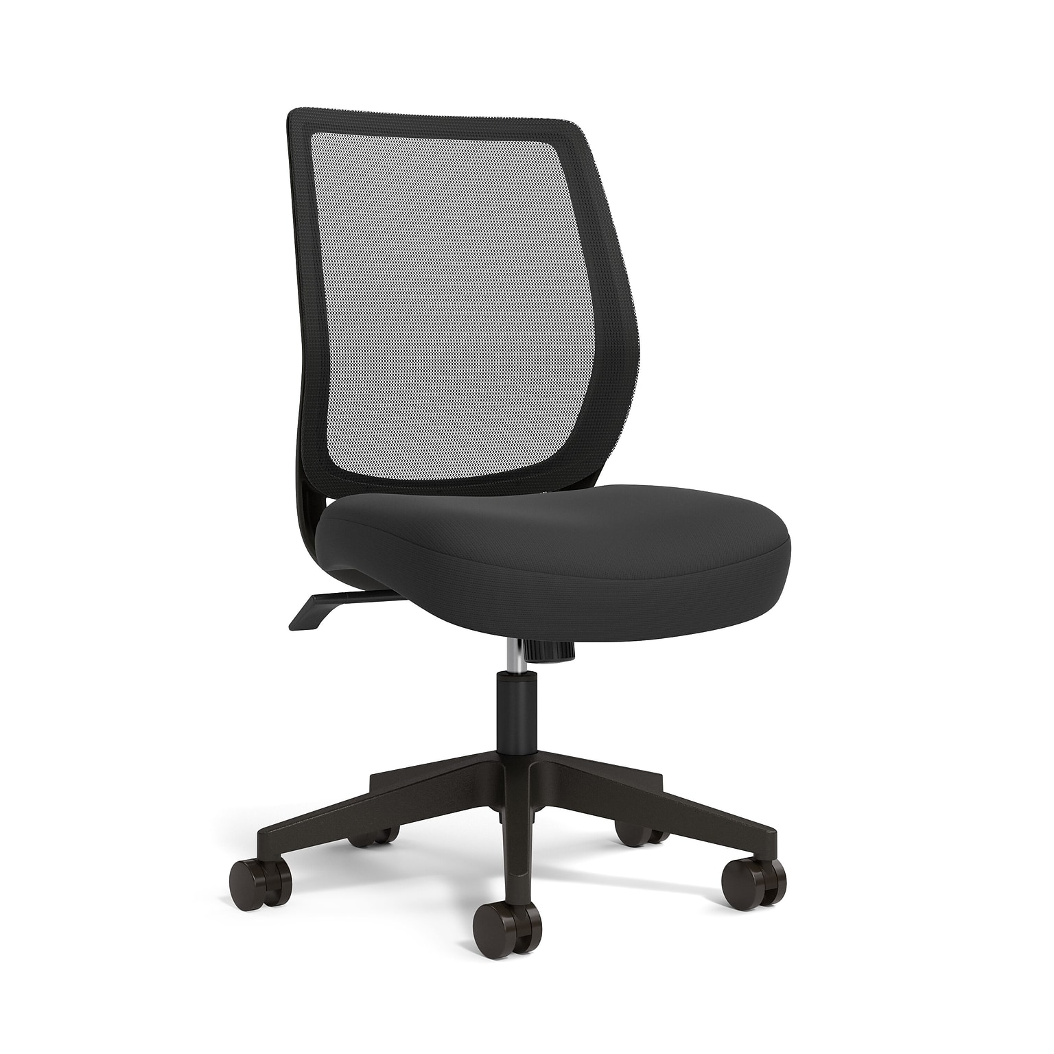 Union & Scale™ Essentials™ Armless Ergonomic Fabric Swivel Task Chair, Black (UN59378)