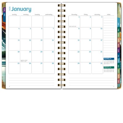 2026 Global Printed Products 5.5" x 8" Weekly & Monthly Planner, Paperboard Cover, Lake View (FSHN-CY26-58-82)