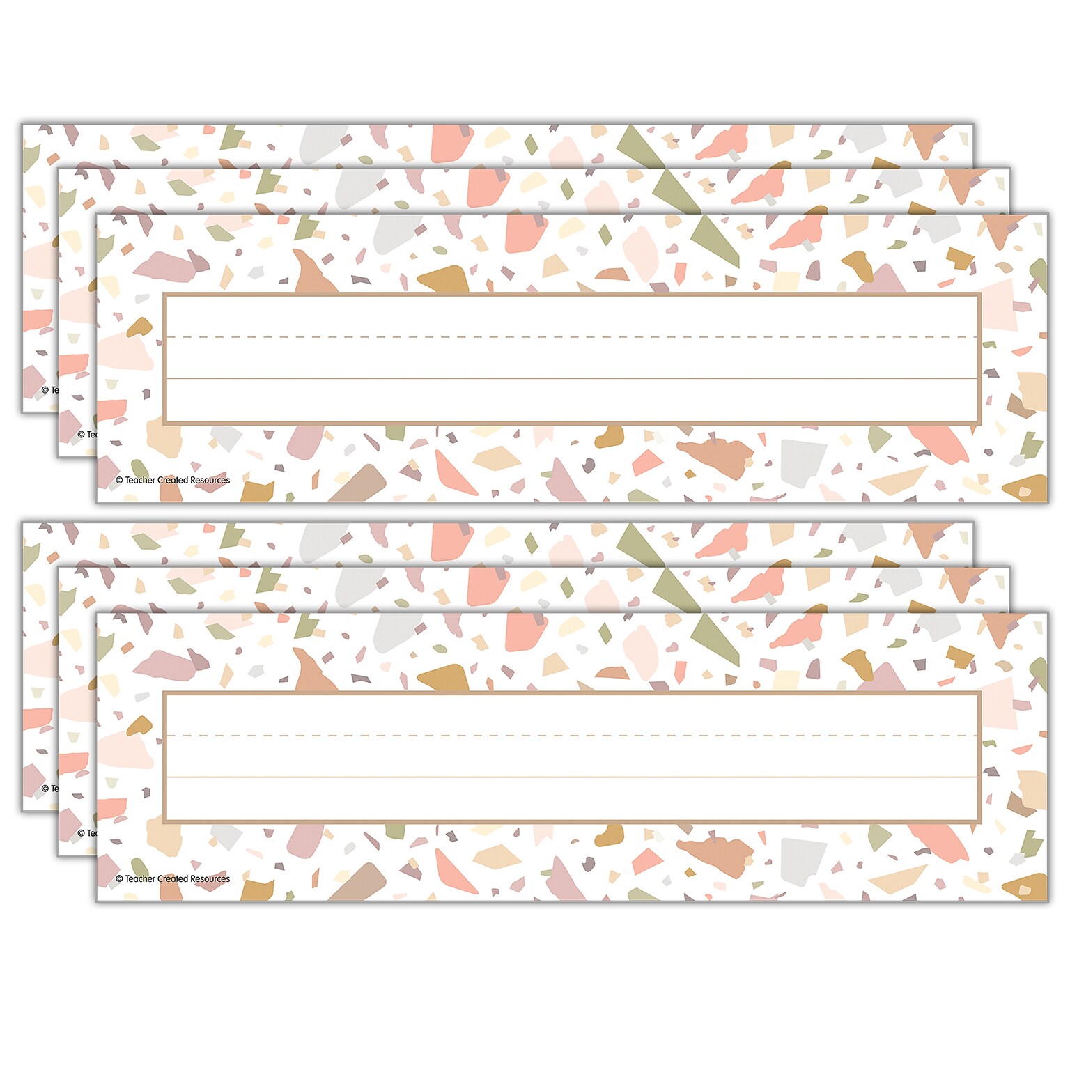Teacher Created Resources Terrazzo Tones Flat Name Plates, 36/Pack, 6 Packs (TCR7221-6)