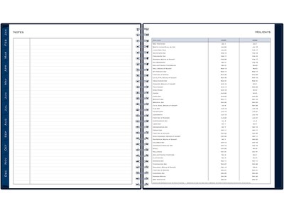 2025 Blue Sky 8" x 10" Monthly Planner, Plastic Cover, Navy Blue (148660-25)