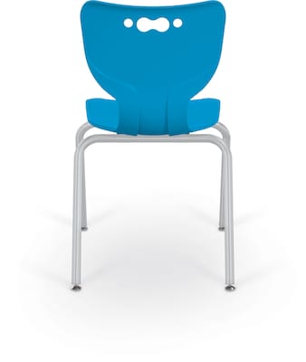 MooreCo 18" Hierarchy Student Chair with 4 Legs, Blue/Platinum Base (703673561938)