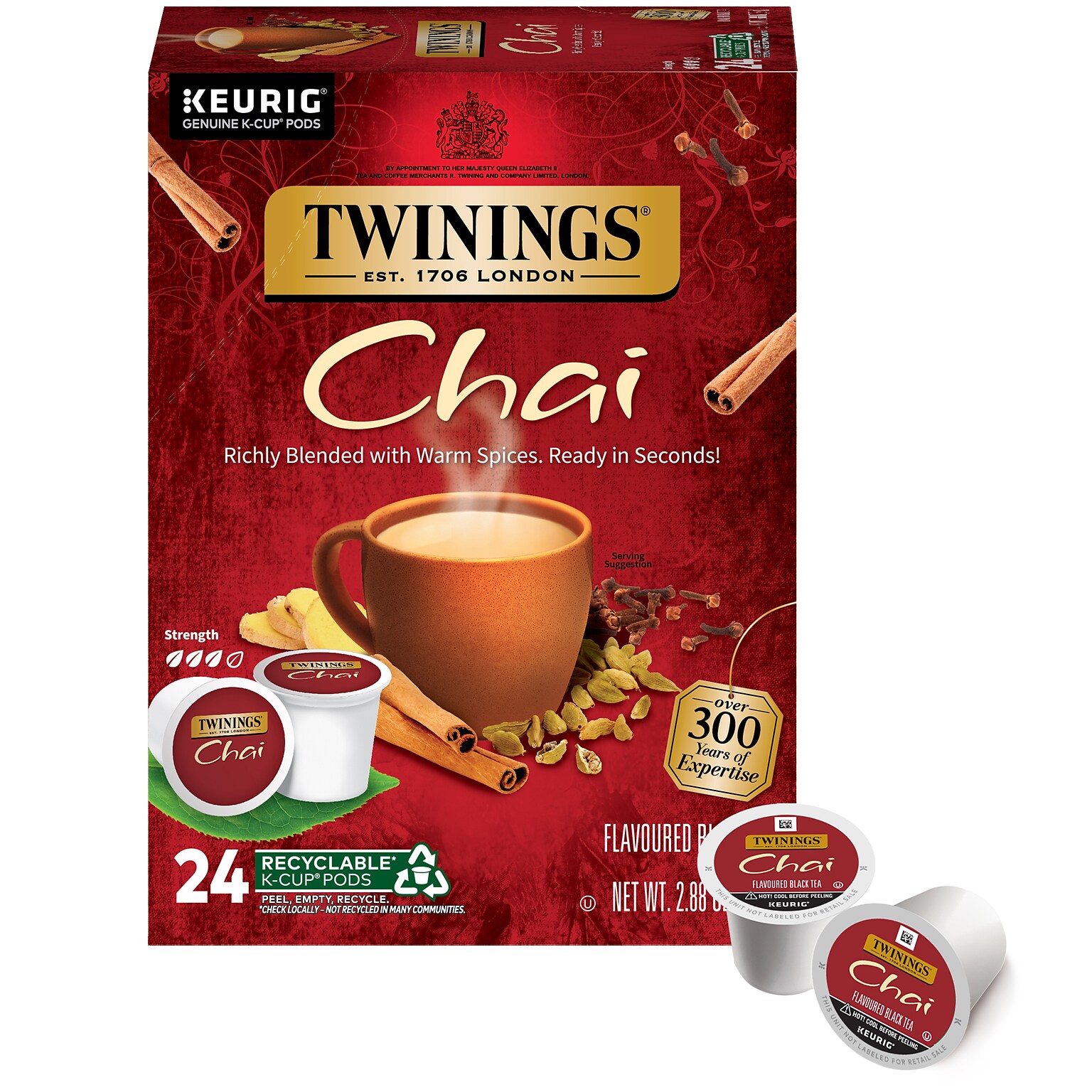 Twinings Chai Tea, Keurig® K-Cup® Pods, 24/Box (TNA09954)