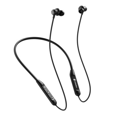 Neckband Wireless Earbuds 10 mm Drivers 20 Hour Playtime IPX5 Sweat-Resistant Black