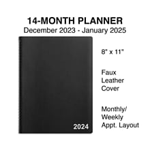 2024 Staples 8 x 11 Weekly & Monthly Appointment Book, Black (TR21494-24)