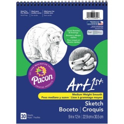uCreate 9 x 12 Spiral Bound Sketch Book, 30 Sheets/Book (P4850)