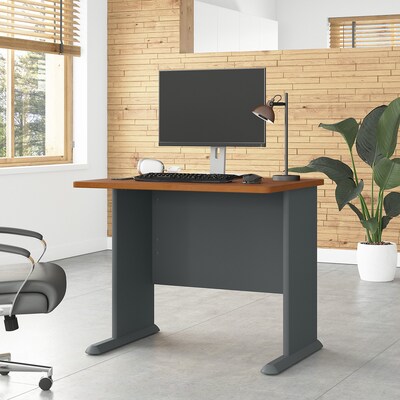 Bush Business Furniture Cubix 36"W Desk, Natural Cherry/Slate (WC57436)