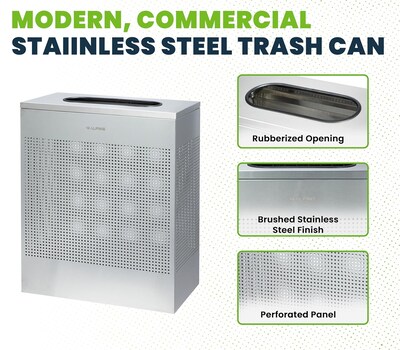 Alpine Industries Stainless Steel Trash Can, 23 Gallon, Silver (ALP438-23-SS-MK)