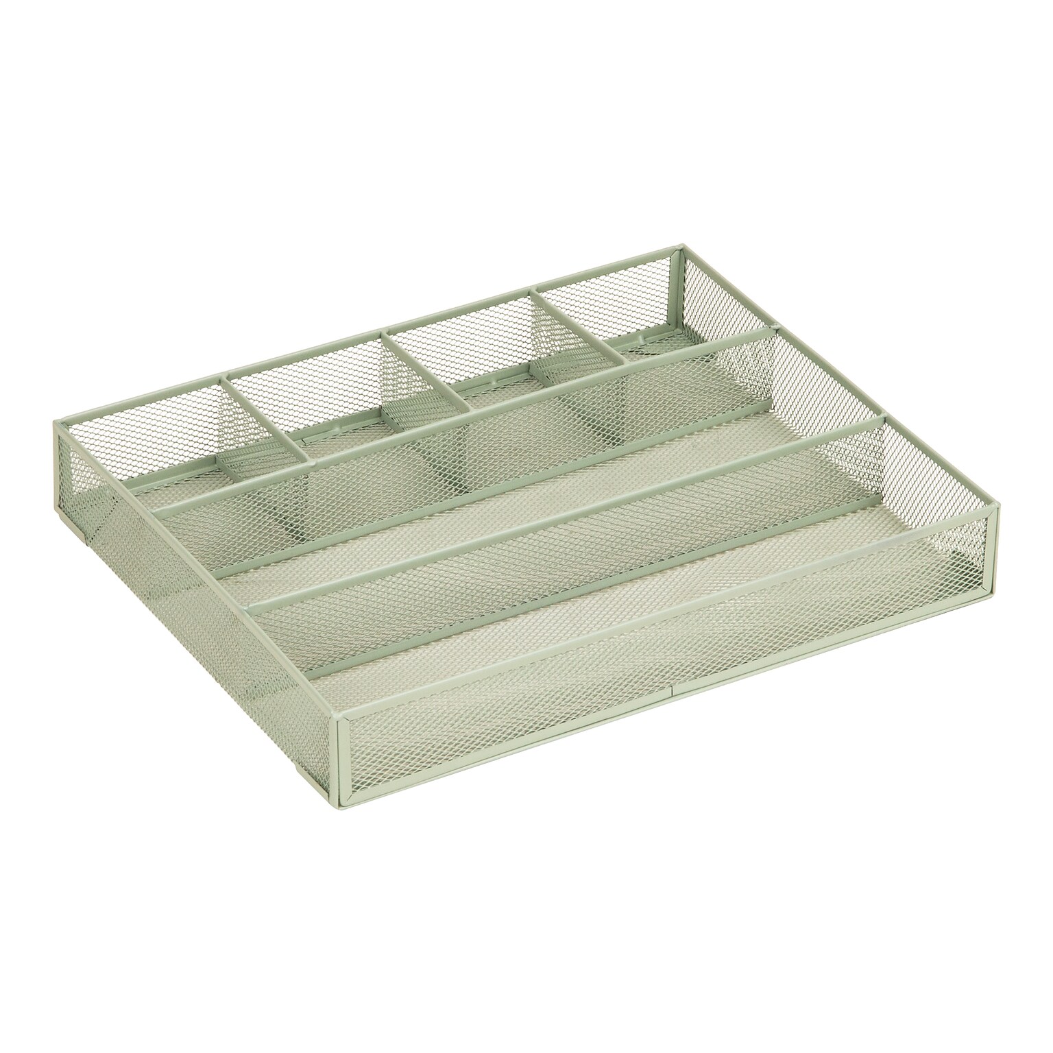 Staples 6-Compartment Metal Mesh Drawer Organizer, Sage Green (ST63846)