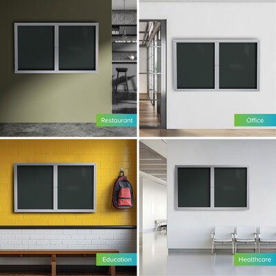 Ghent Vinyl Enclosed Bulletin Board, Aluminum Frame, 4' x 3' (PA23648VX-183)
