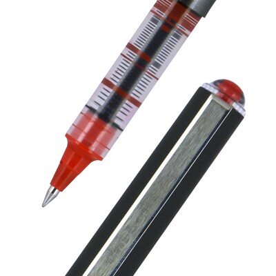 uniball Vision Rollerball Pen, Micro Point, 0.5mm, Red Ink, 12/Pack (60117)