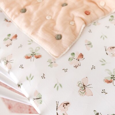 Cane Baby Parker Fitted Crib Sheet, Butterfly (BC-100CFS-6)