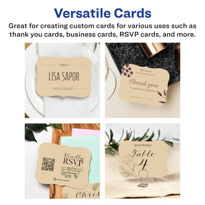 Avery Integrated Cards, 4.25" x 5.5", Matte Kraft Brown, 20/Pack (95277)