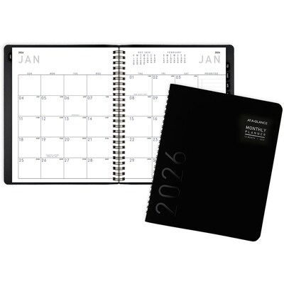 2026 AT-A-GLANCE Contemporary 7 x 8.75 Monthly Planner, Faux Leather Cover, Black (70-120X-05-26)
