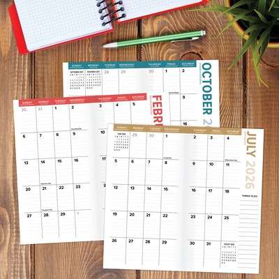 2026-2028 Willow Creek 3.5" x 6.5" Academic Monthly Planner, Plastic Cover, Lemon Fresh (64900X)