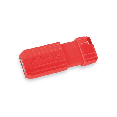 Verbatim PinStripe 128GB USB 2.0 Type A Flash Drive, Red and Blue, 2/Pack (70391)