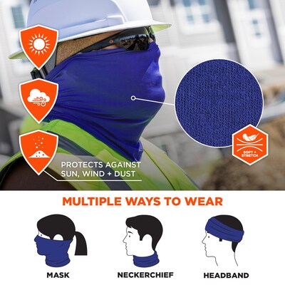 Chill-Its 6493FR Cooling Fire Resistant Neck Gaiter, Blue (42138)