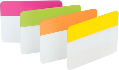 Post-it Tabs, 2" Wide, Solid, Assorted Colors, 24 Tabs/Pack (686-PLOY)