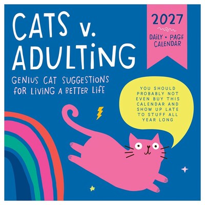2027 TF Publishing Cats vs 5.25" x 5.25" Daily Day-to-Day Calendar, Multicolored (27-3016)