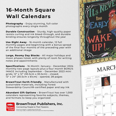2025 Hopper Studios Bless This Nest 12" x 12" Monthly Wall Calendar (9781773728124)