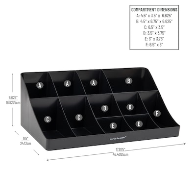 Mind Reader Anchor Collection 11 Compartment Condiment Organizer, Black (COMORG-BLK)